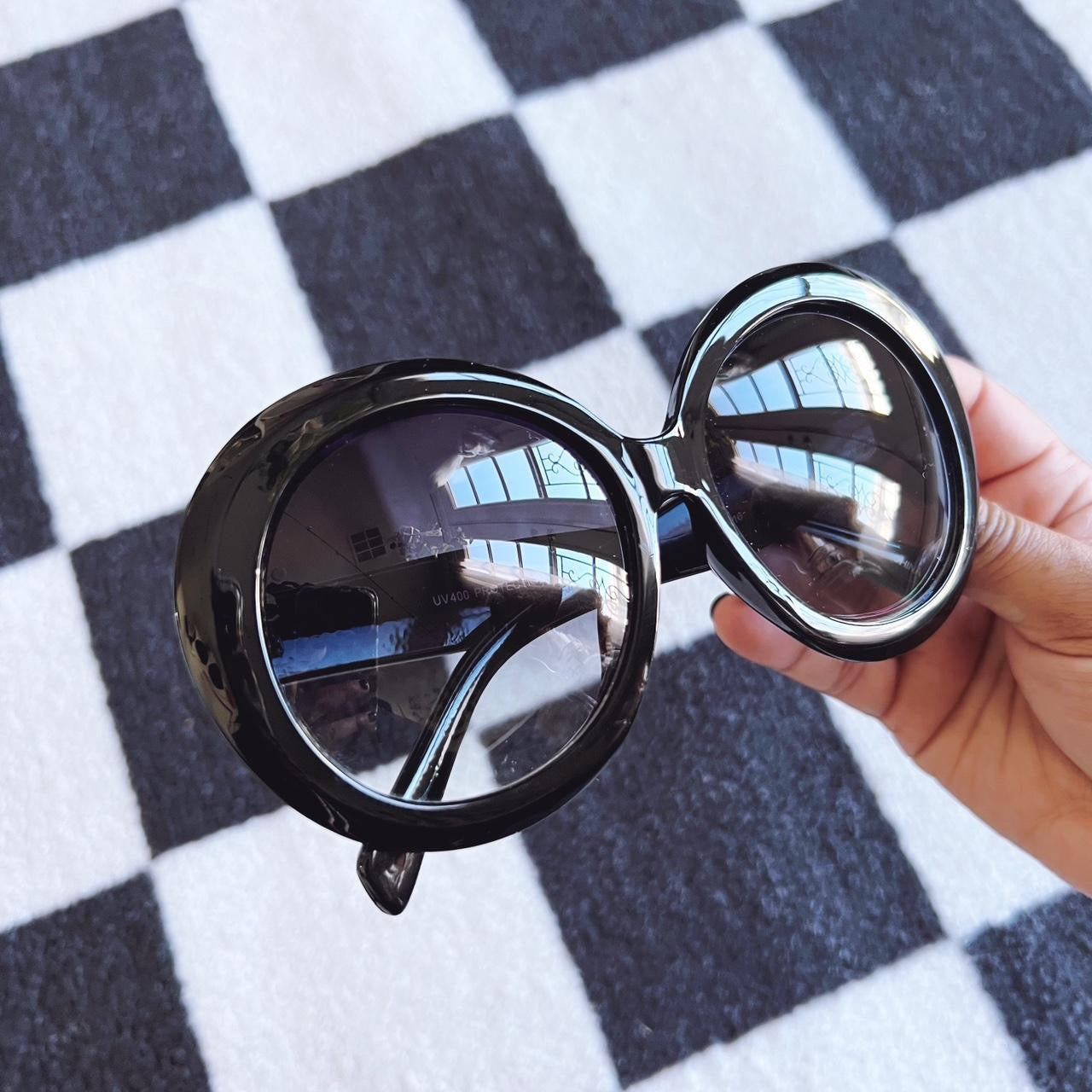 Vintage Style Oversized Sunglasses - Black