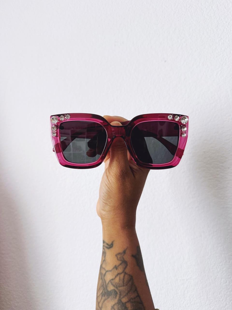 Vintage Style Oversized Rhinestone Sunglasses