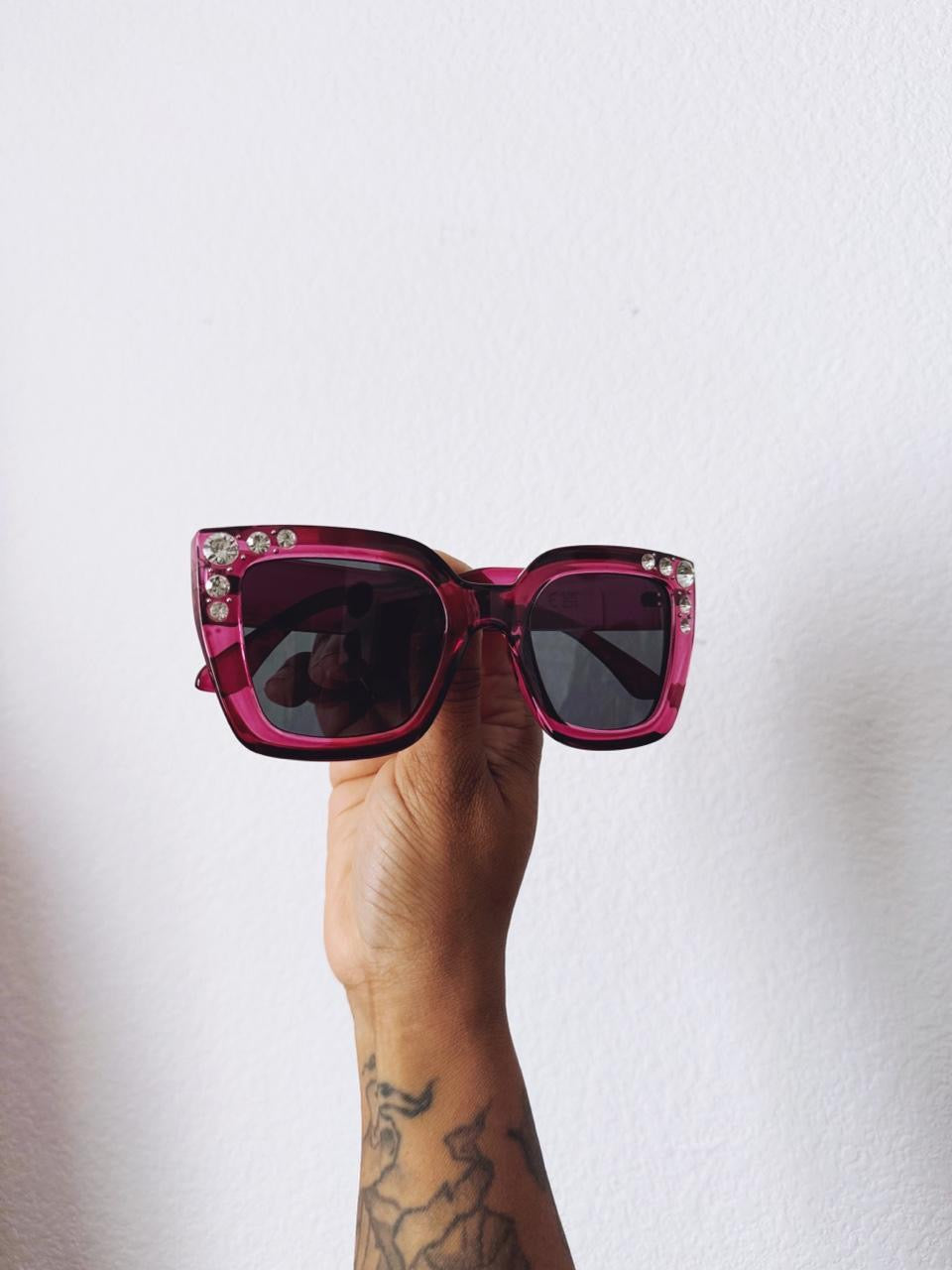 Vintage Style Oversized Rhinestone Sunglasses