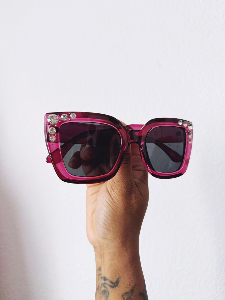 Vintage Style Oversized Rhinestone Sunglasses
