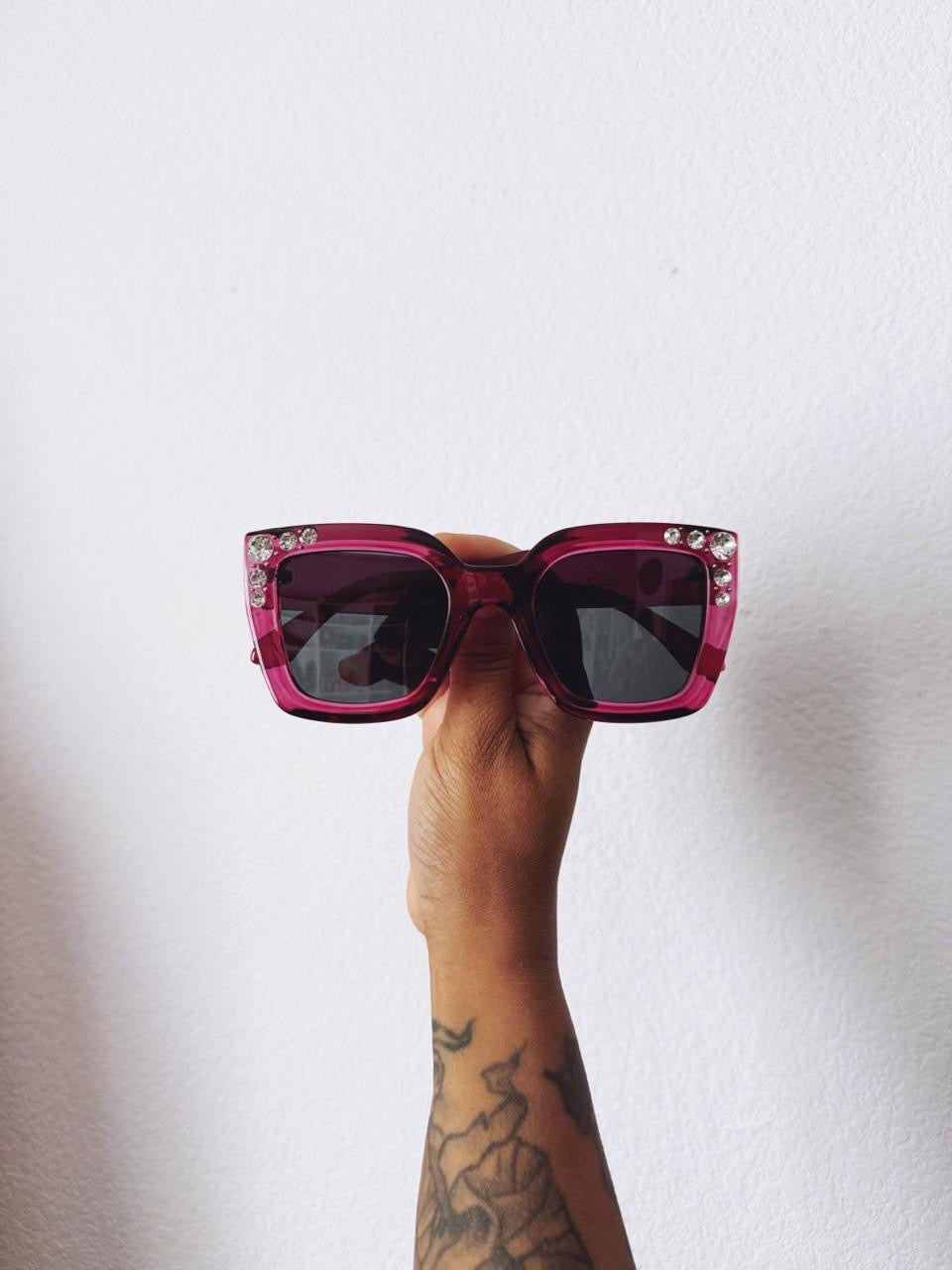 Vintage Style Oversized Rhinestone Sunglasses