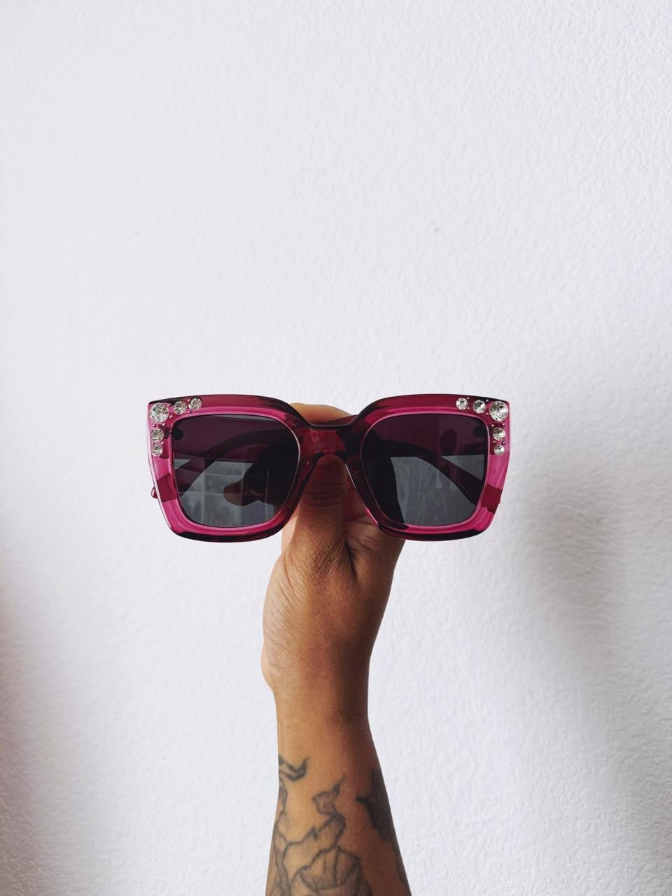 Vintage Style Oversized Rhinestone Sunglasses