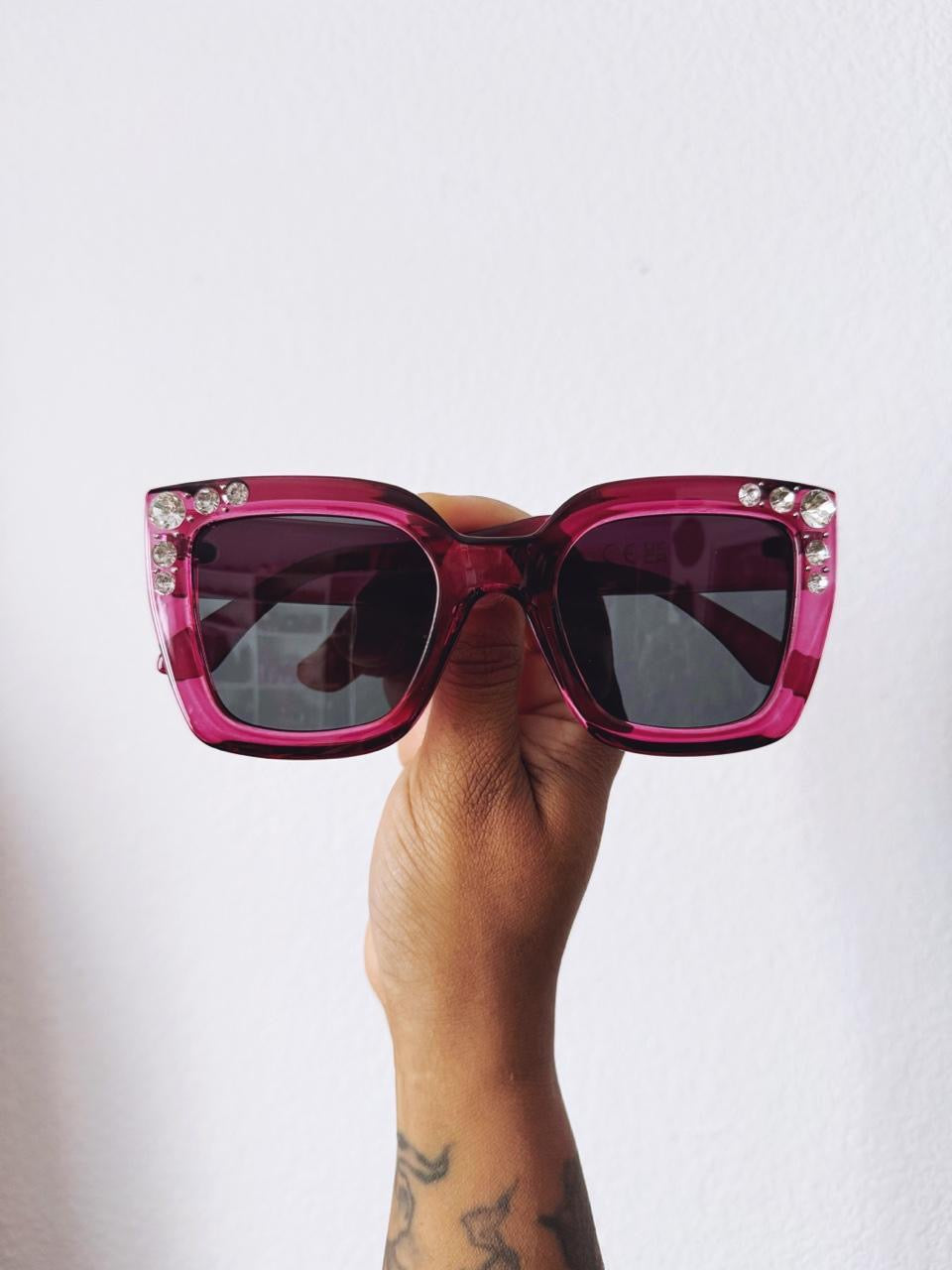Vintage Style Oversized Rhinestone Sunglasses